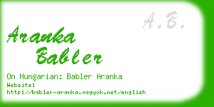 aranka babler business card